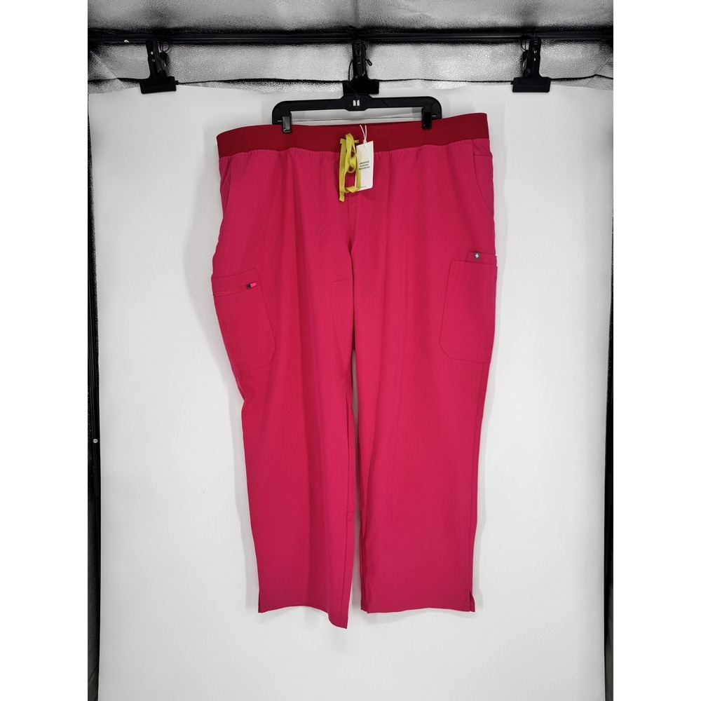 FIGS Technical‎ Collection Yola Skinny Scrub Pants Cargo Womens 5XL Hot Pink